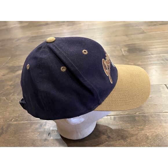 Signatures Mens Navy Tan Just Golf Adjustable Strapback Hat Baseball Golf Cap - Picture 5 of 8